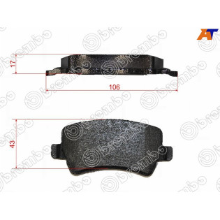 Колодки тормозные задн VOLVO XC60/70/LAND ROVER EVOQUE 11-/FORD GALAXY II/S-MAX 06- BREMBO