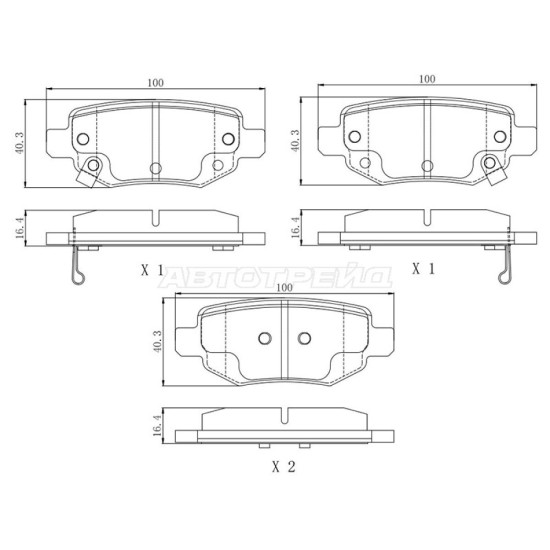 Колодки тормозные задние CHERY TIGGO T11 05-14/TIGGO 4 17-/ TIGGO 7 16-/LIFAN X60 11- SAT