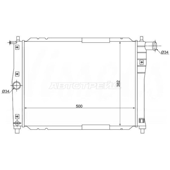 Радиатор Chevrolet Lanos 05-09 / Daewoo Lanos 97-08 / Nubira 97-99 / ЗАЗ Ланос 08-16 SAT