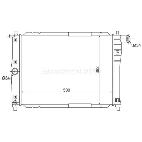 Радиатор Chevrolet Lanos 05-09 / Daewoo Lanos 97-08 / Nubira 97-99 / ЗАЗ Ланос 08-16 SAT