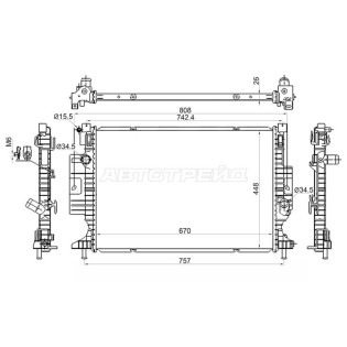 Радиатор FORD KUGA 2,0D/FOCUS 1,5 EcoBoost/2,0D 11- SAT