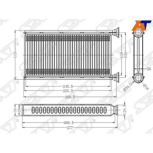 Радиатор отопителя салона SUBARU FORESTER/IMPREZA 08-/WRX 13-/XV 11- SAT