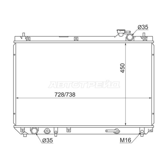 Радиатор Toyota Harrier (XU10) 97-03 / Lexus RX300 98-03 / Toyota Highlander 00-07 / Kluger V 00-07 SAT