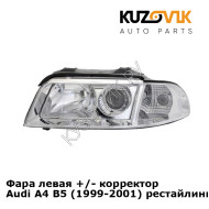 Фара левая +/- корректор Audi A4 B5 (1999-2001) рестайлинг KUZOVIK